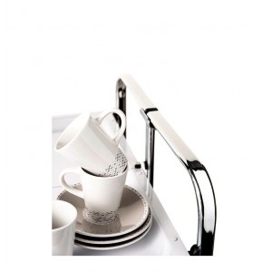 Carrinho Apoio 2 Andares Cromo Branco