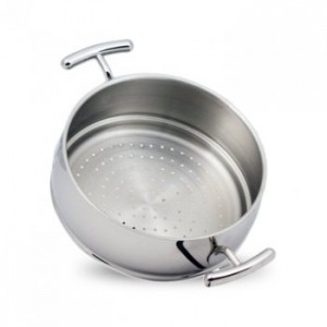 Casserole/friteuse Avec Couvercle Et Panier - Inox 18/10, Revêtement Anti-adhésif Force Flon, 22.9 Cm - SILAMPOS