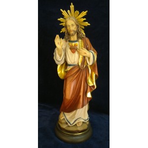 Figura Sagrado Cora&ccedil;&atilde;o de Jesus Pintada &agrave; M&atilde;o